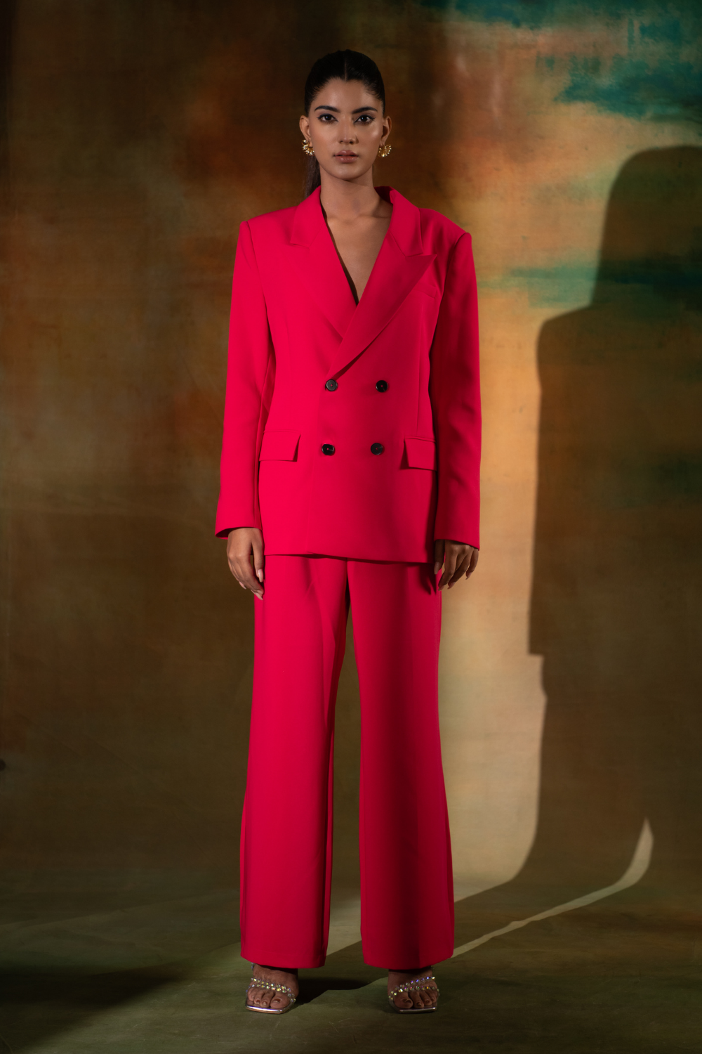 Double Breast Neon Pink Set