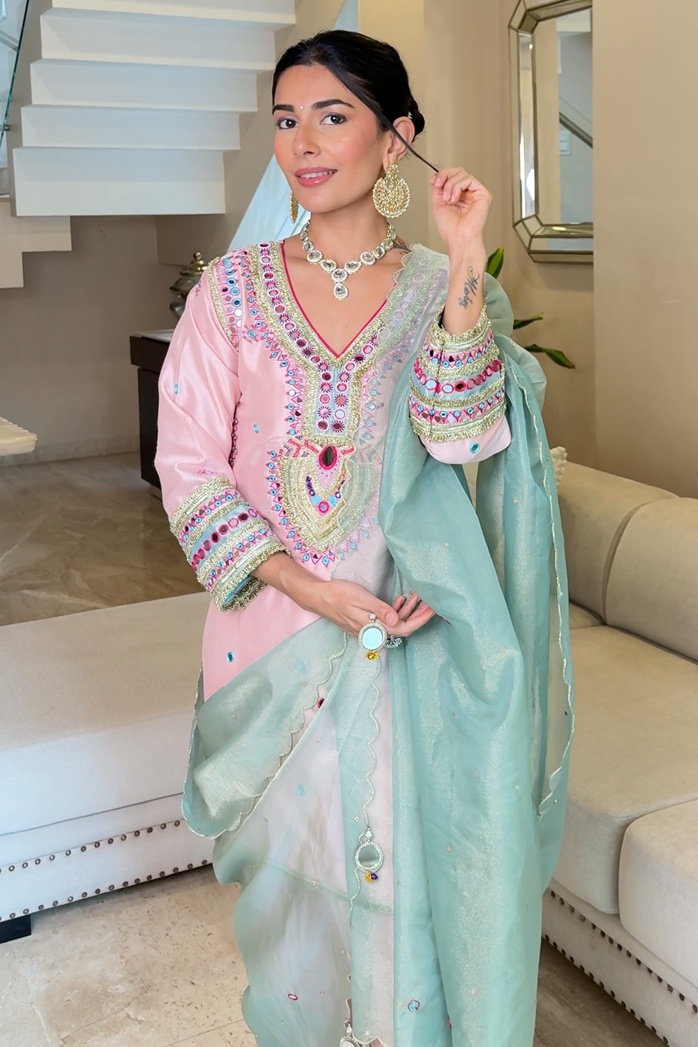 Radhica Diwan in Blush Pink Sahar Salwar Set