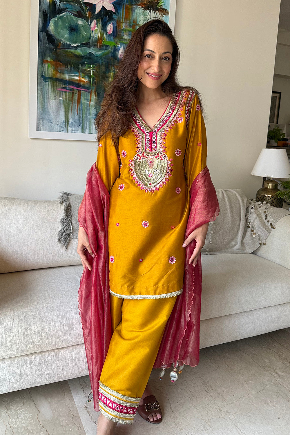 Vriti Malhotra in Mustard Sahar Salwar Set