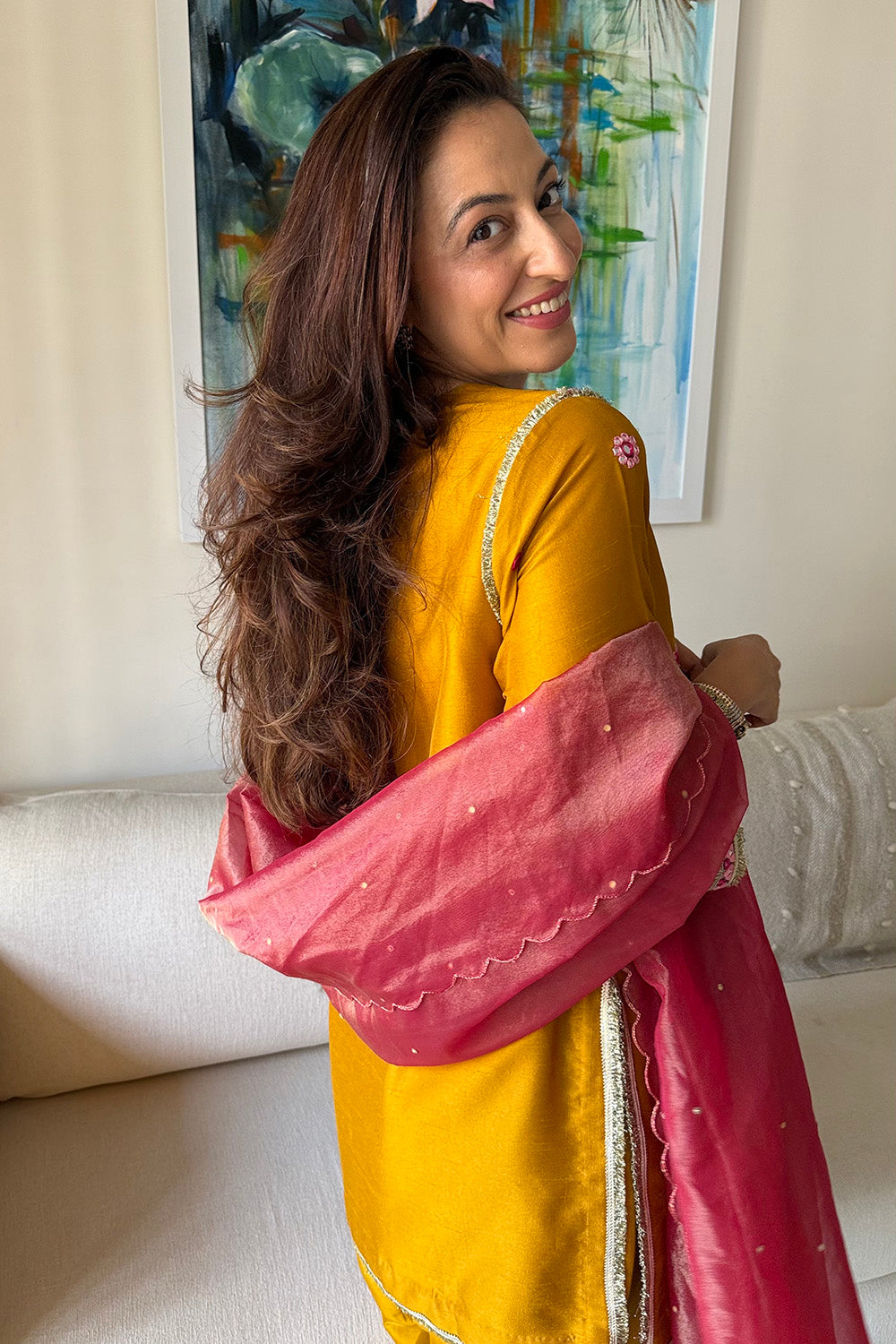 Vriti Malhotra in Mustard Sahar Salwar Set
