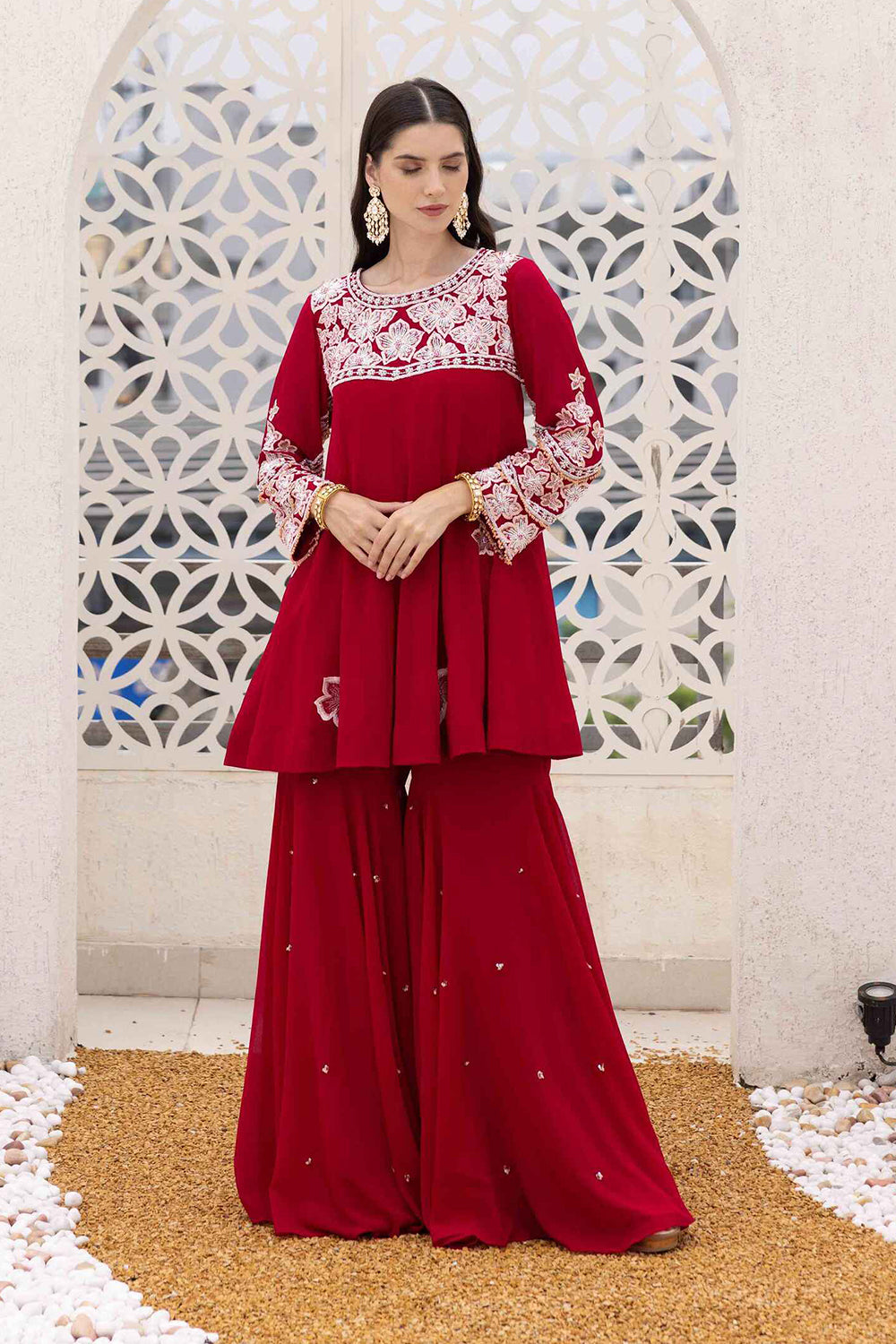 short sharara dress Short Kurta With Dupatta Sharara And Bustier AGASHE