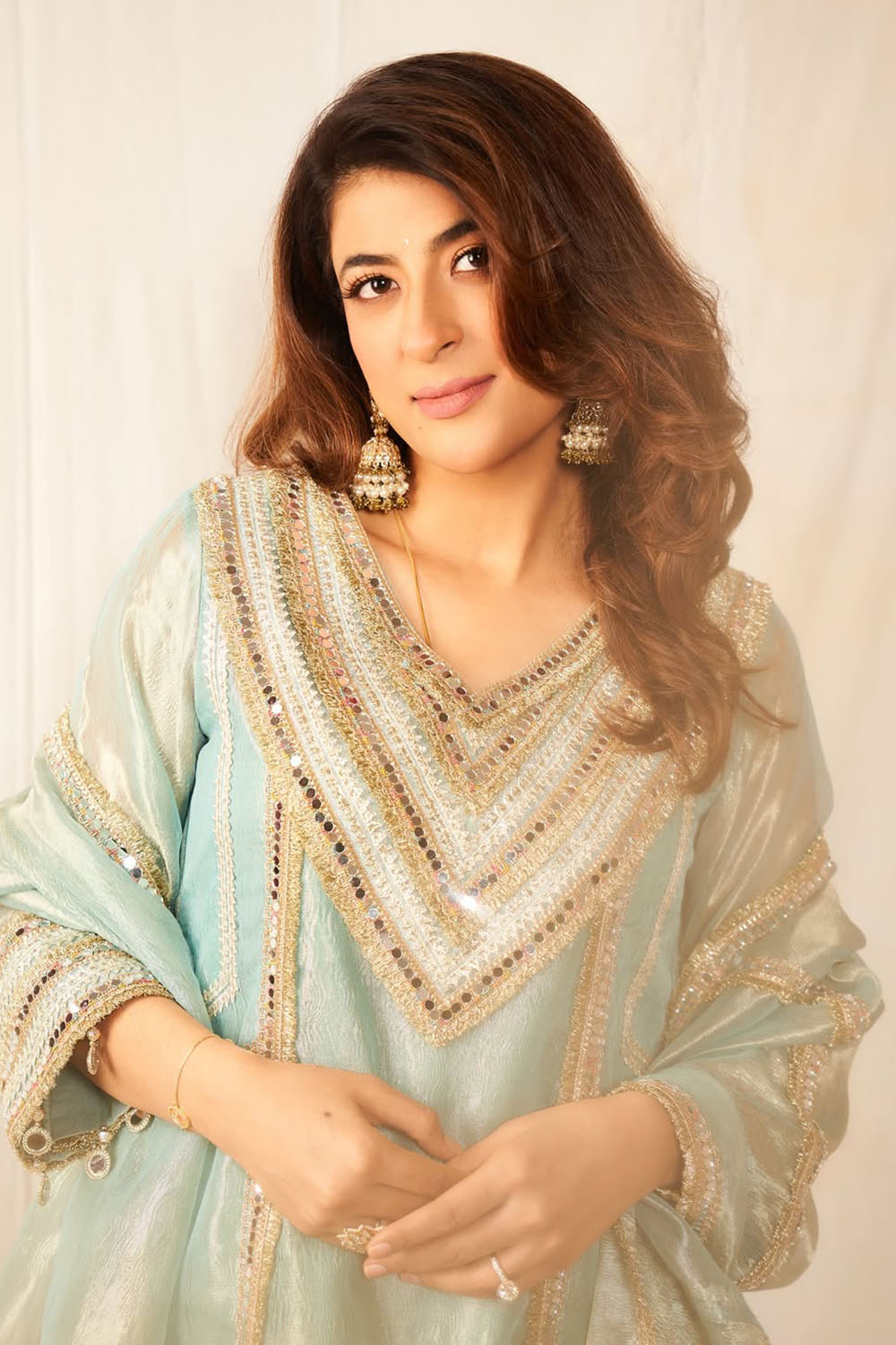 Tahira Kashyap in Sea Green Noor-E-Resham