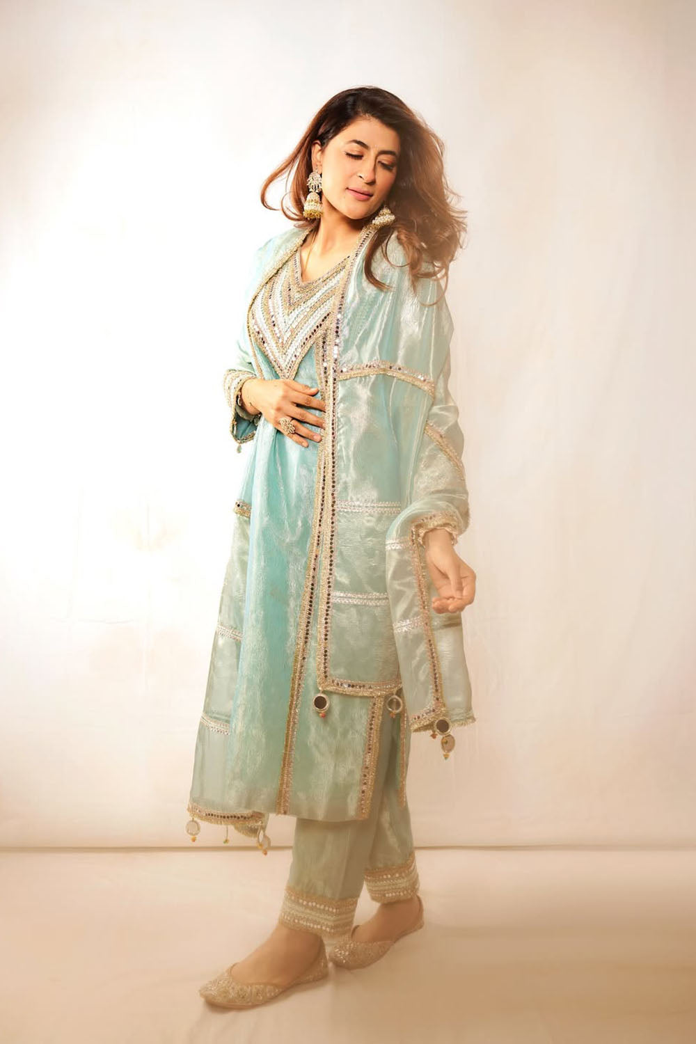 Tahira Kashyap in Sea Green Noor-E-Resham