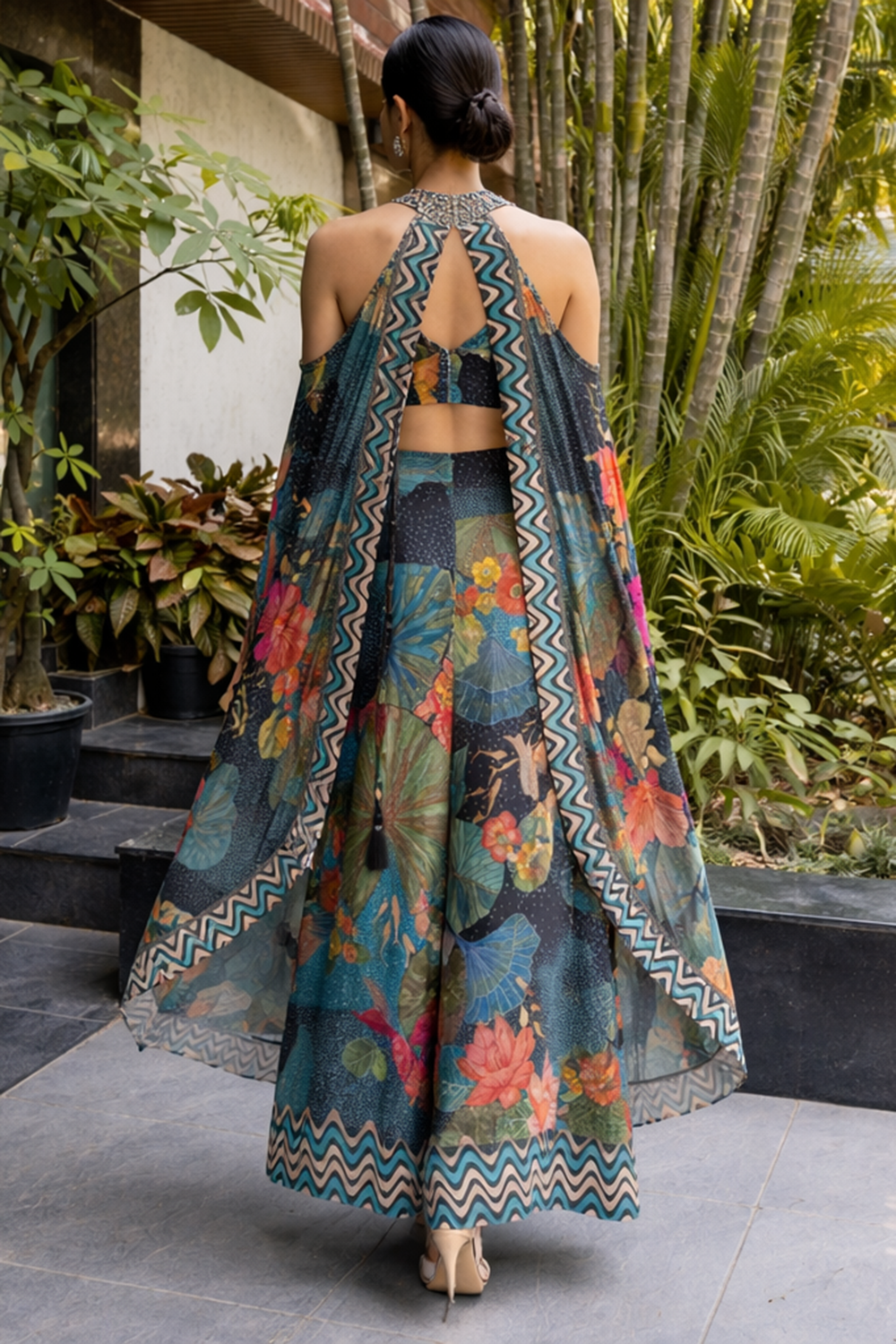 Bohemian Floral Maxi Dress with Kimono Jacket