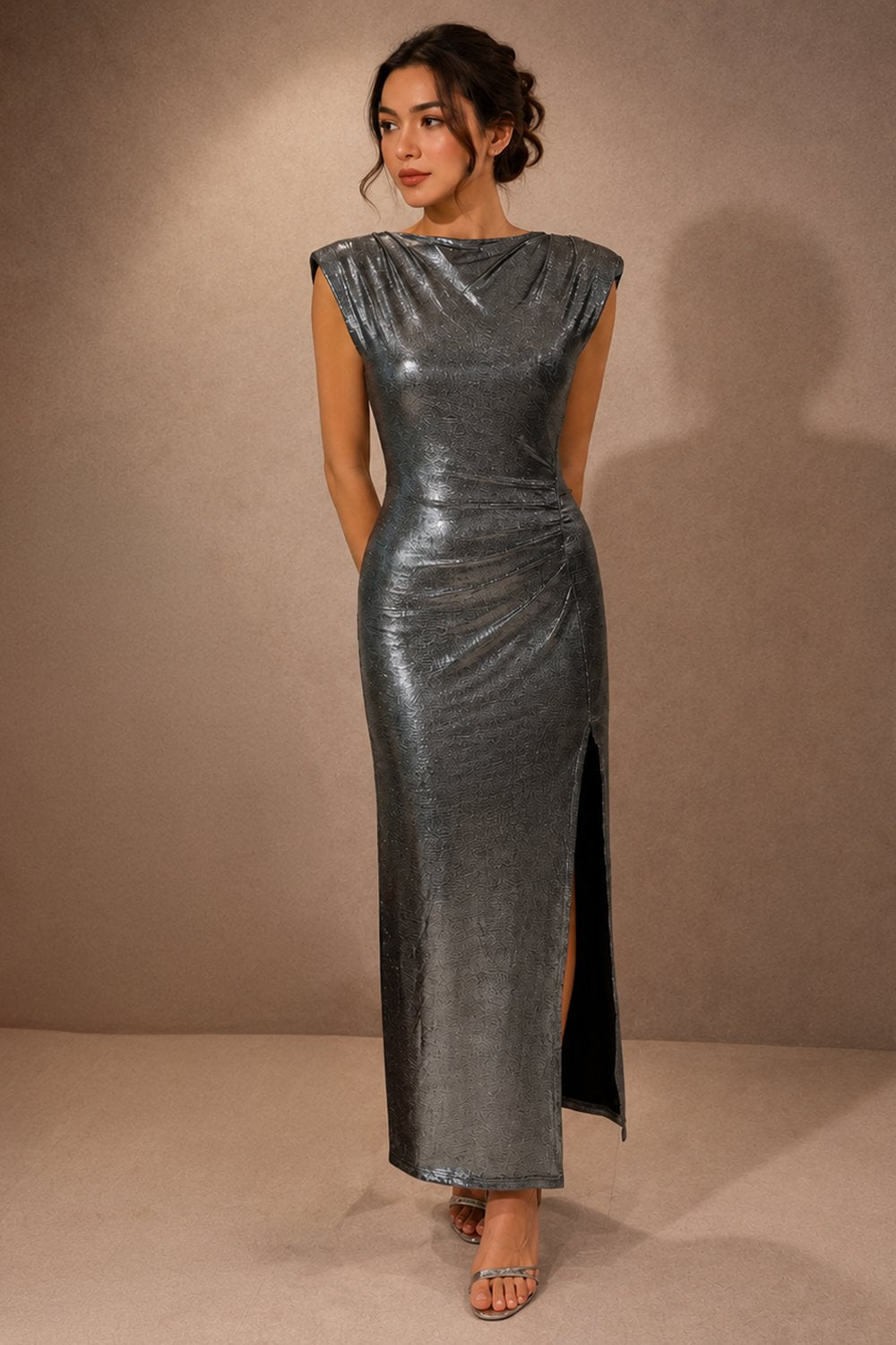 High Neckline Maxi Dress