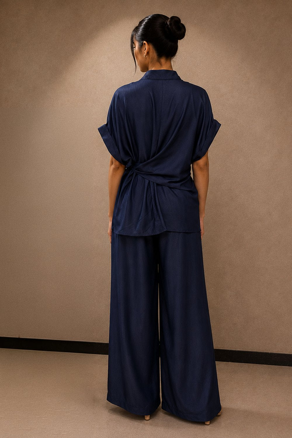Navy Wrap Front Co-ord Set