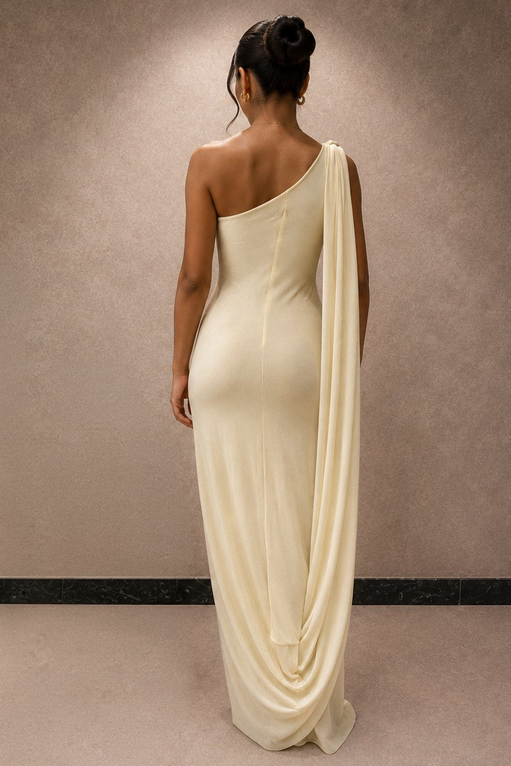 White One-Shoulder Maxi Dress
