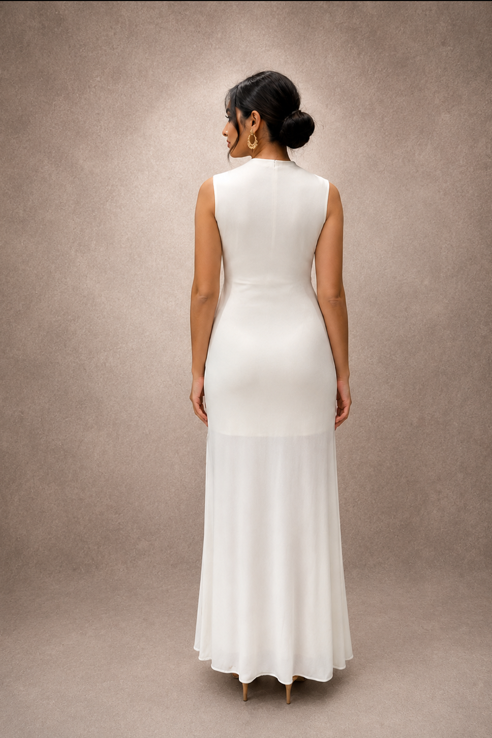 White Sleeveless Maxi Dress
