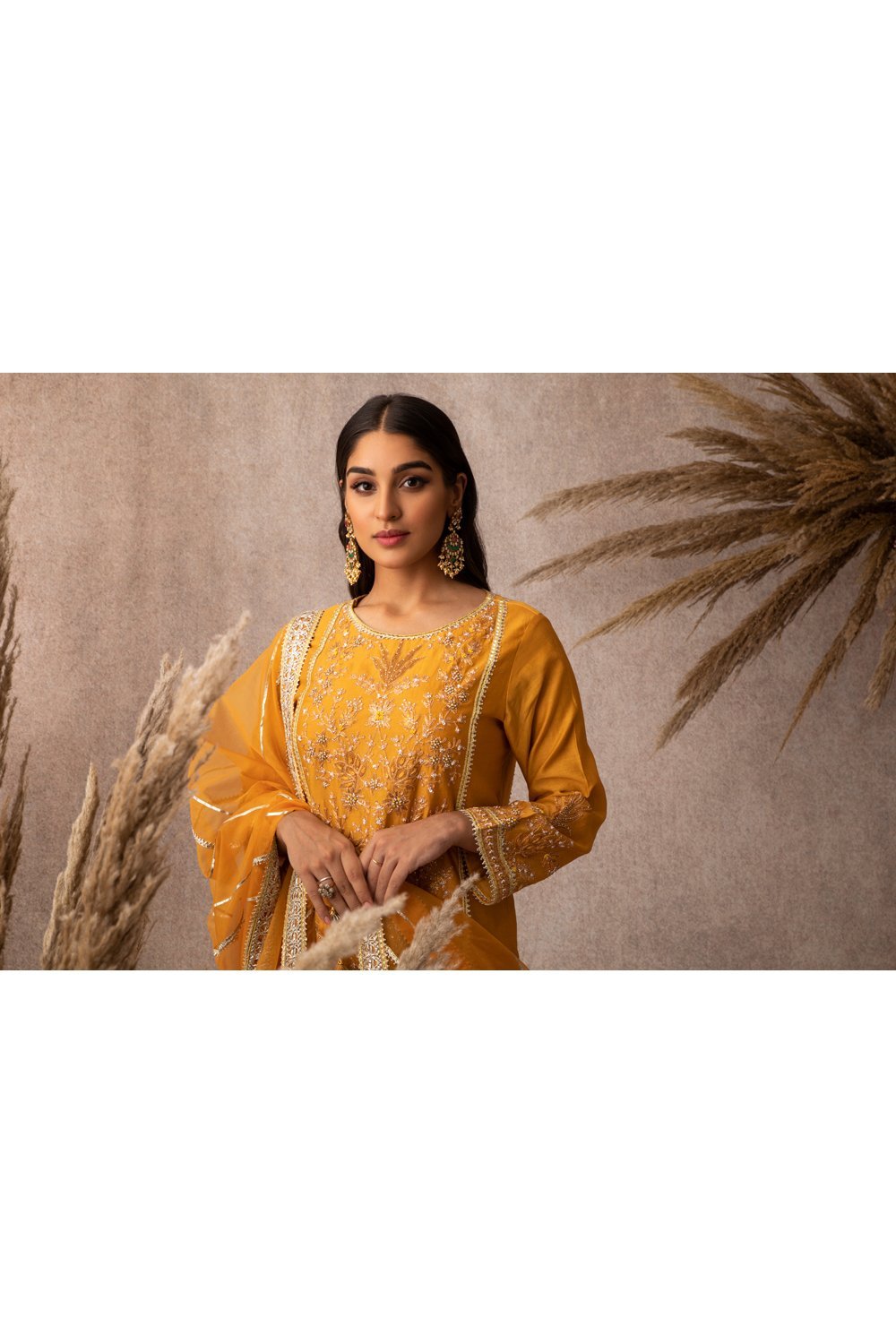 Mustard Straight Kurta Set - ajieshoberoi