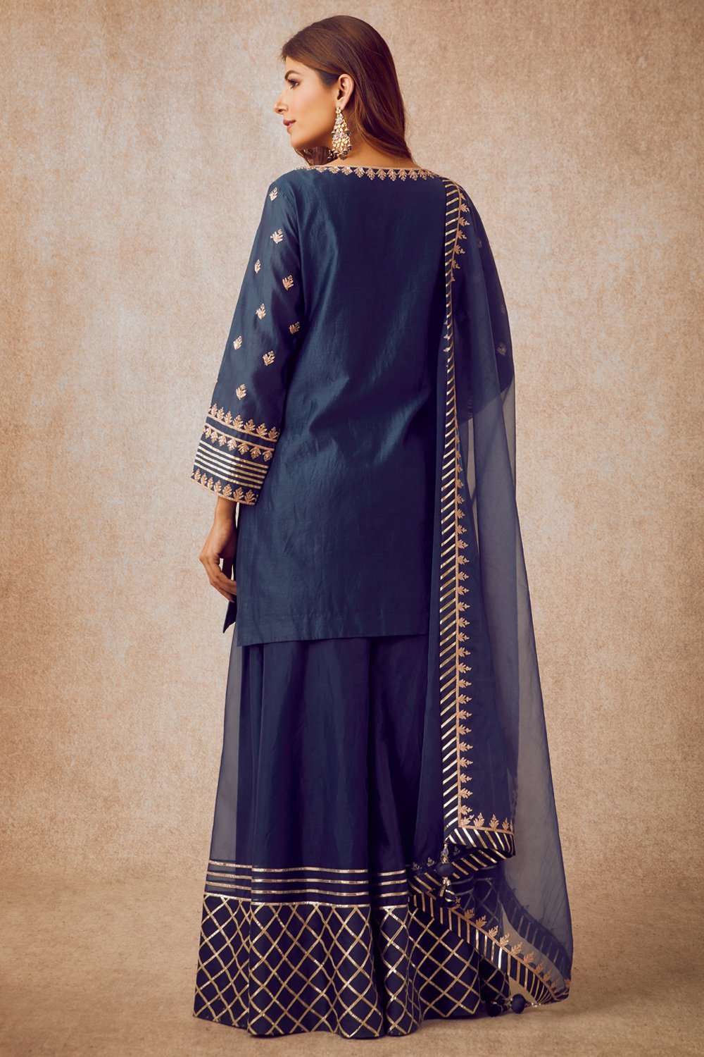 Navy Short Kurta Set - ajieshoberoi