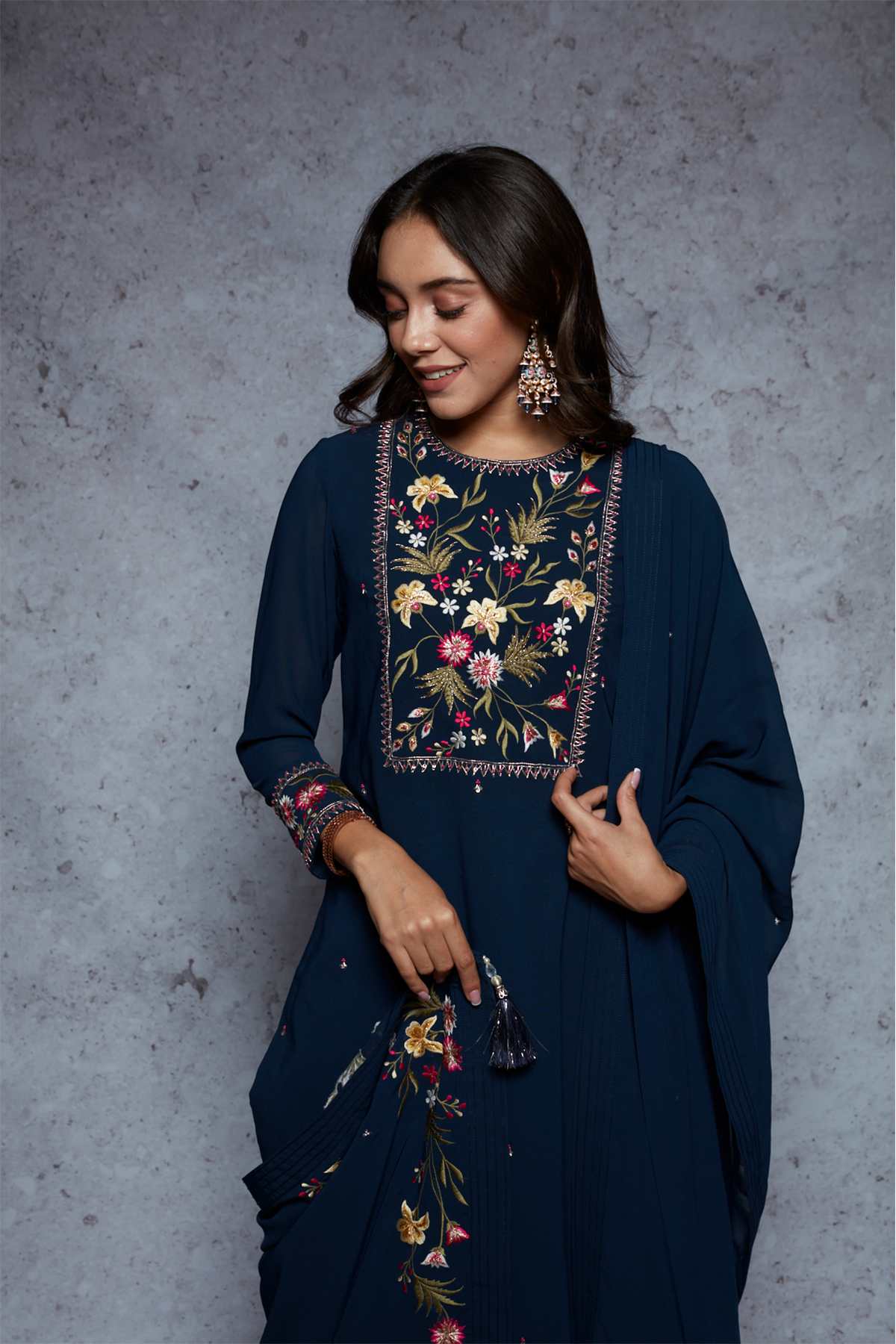 Neetu - Navy Blue - ajieshoberoi