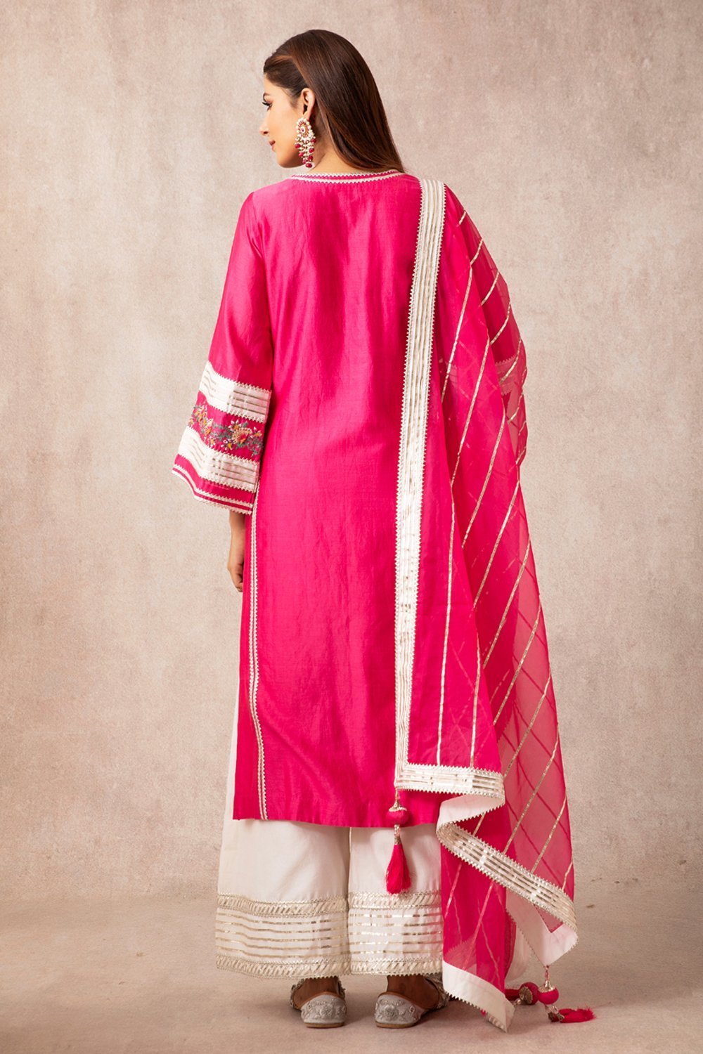 Rani Pink Straight Kurta Set - ajieshoberoi