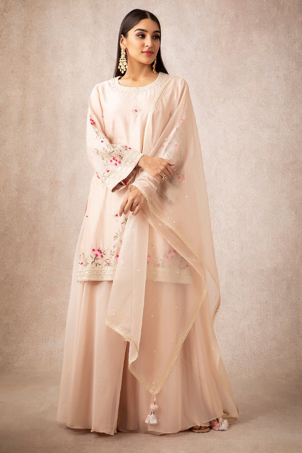 Salmon Short Kurta Set - ajieshoberoi