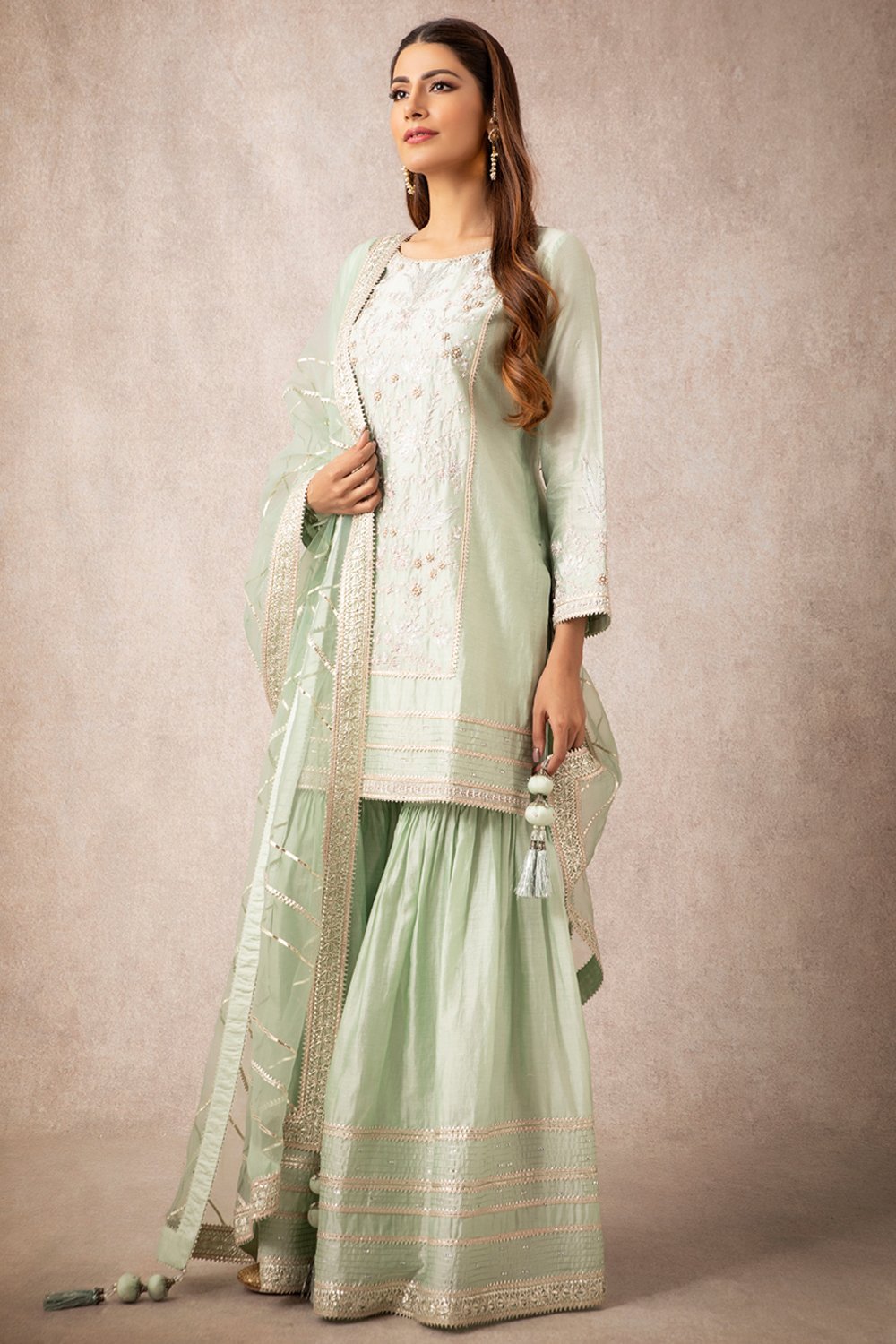 Sea Green Straight Kurta Set - ajieshoberoi