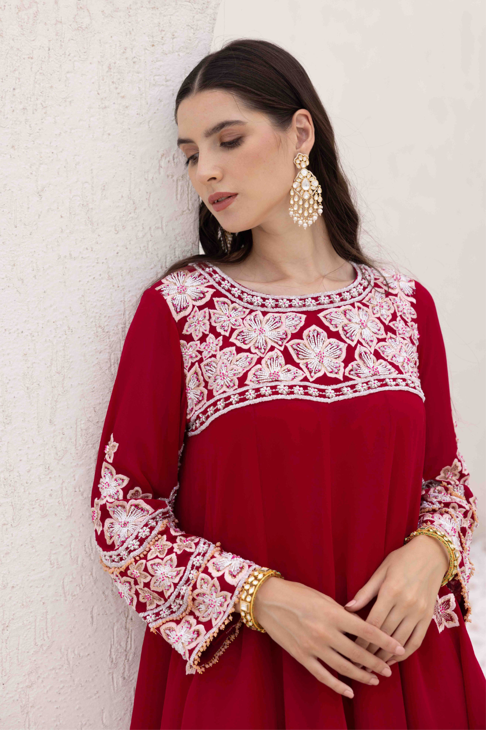 Phool Peplum Short Kurta With Sharara