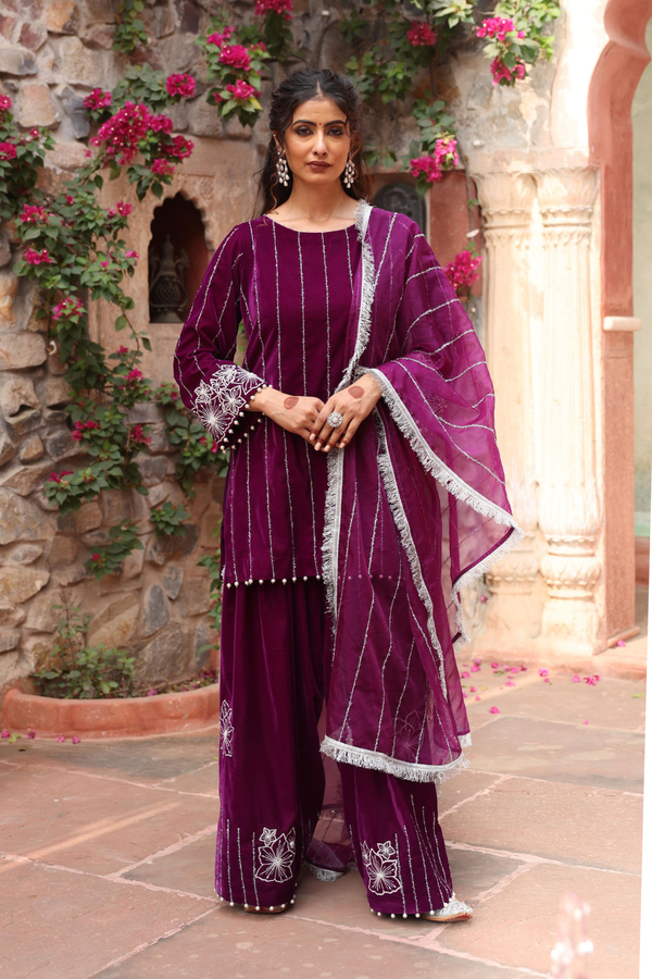 Purple Kurta Set