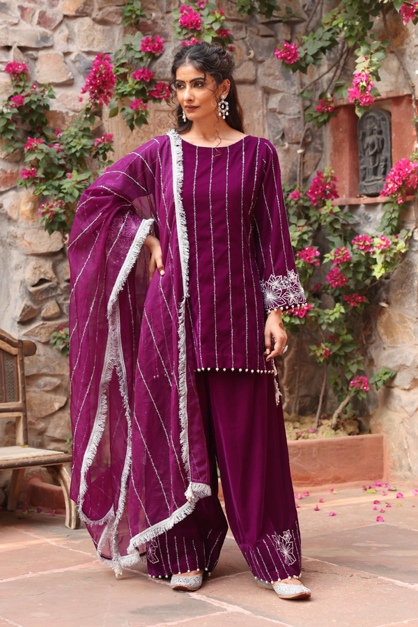 Purple Kurta Set