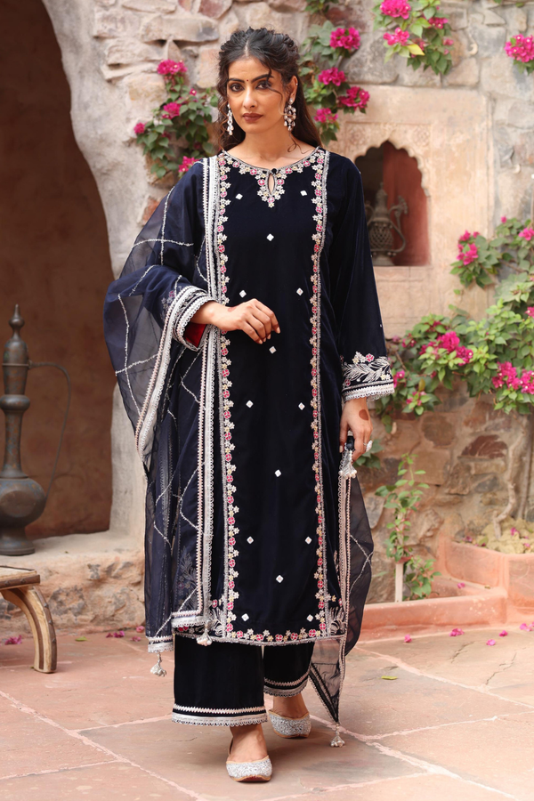 Navy Blue Kurta Set