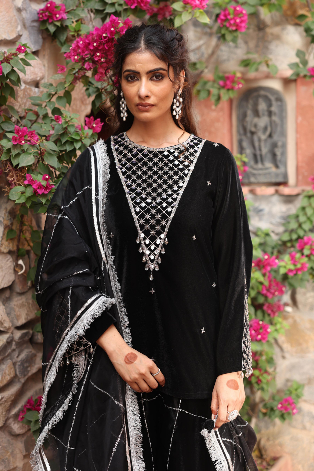 Black Sharara Set