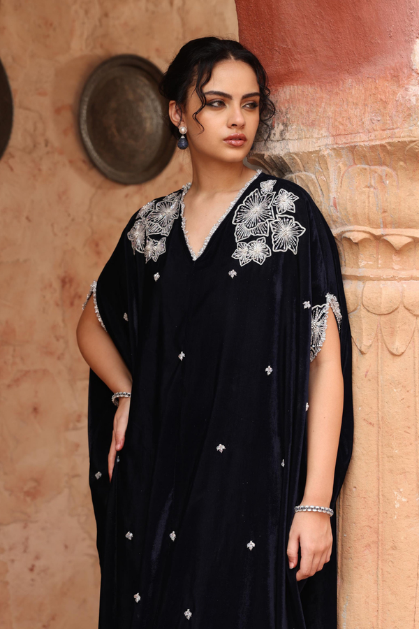 Navy Blue Kaftan Set