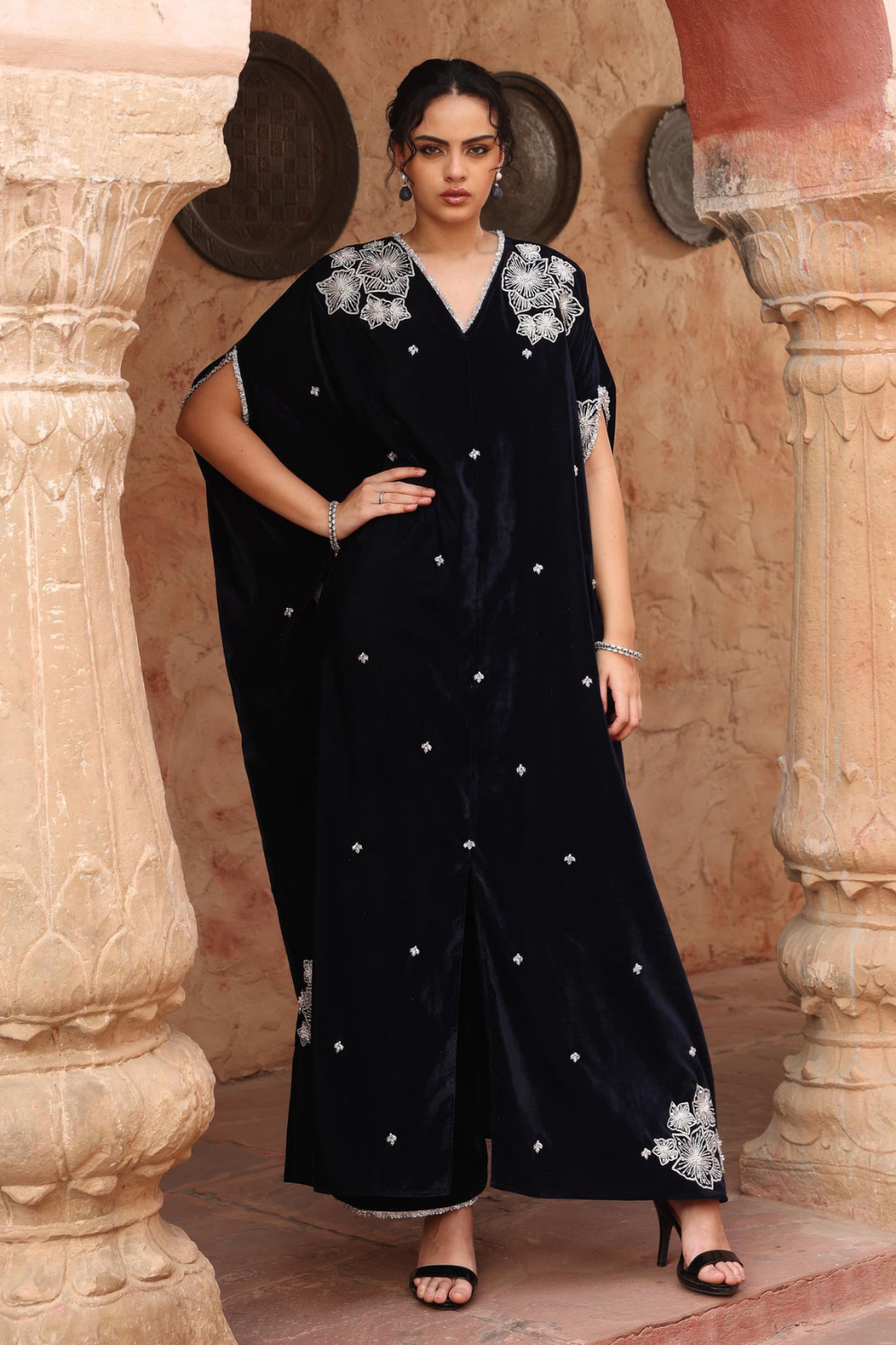 Navy Blue Kaftan Set