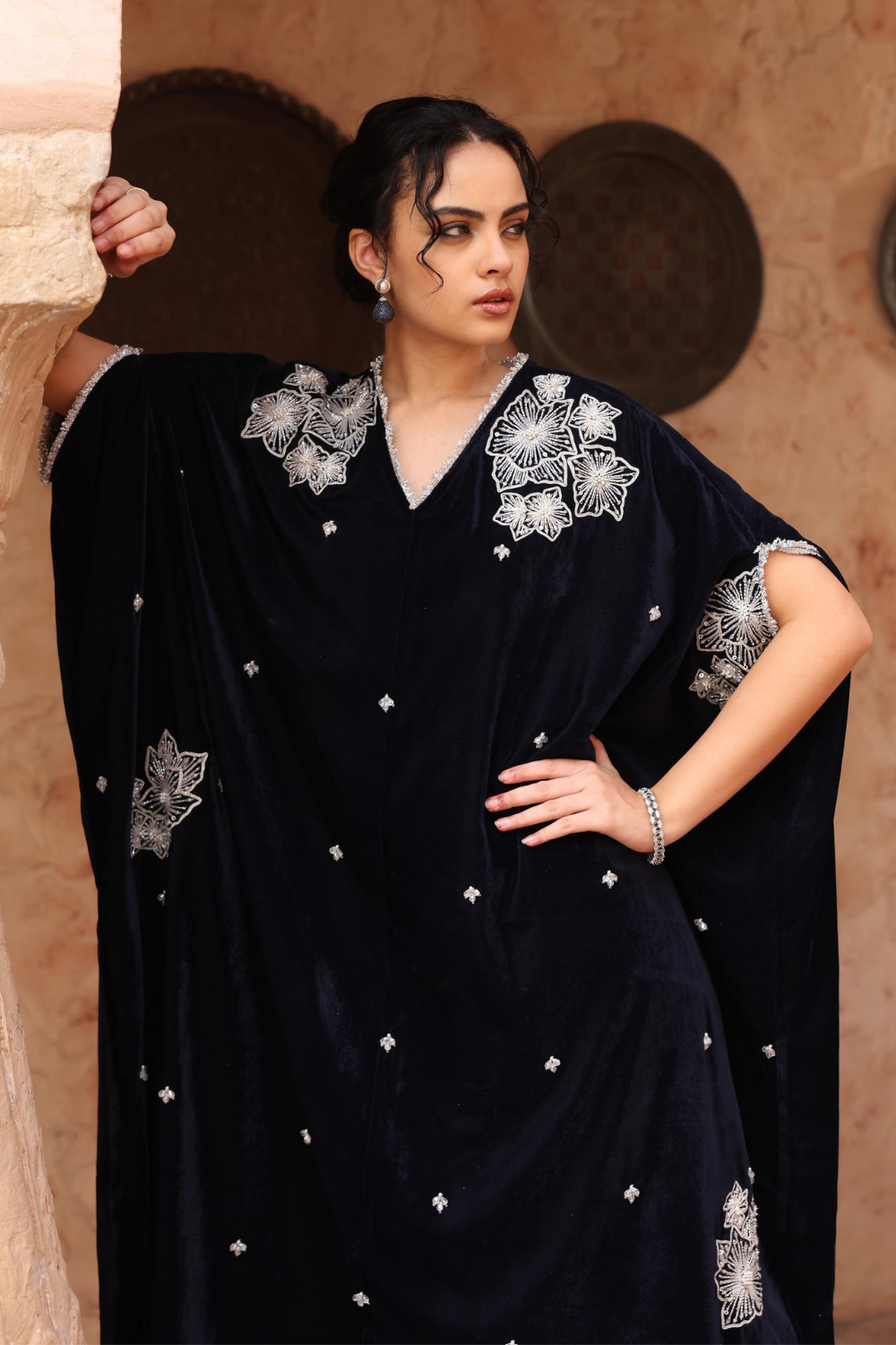 Navy Blue Kaftan Set