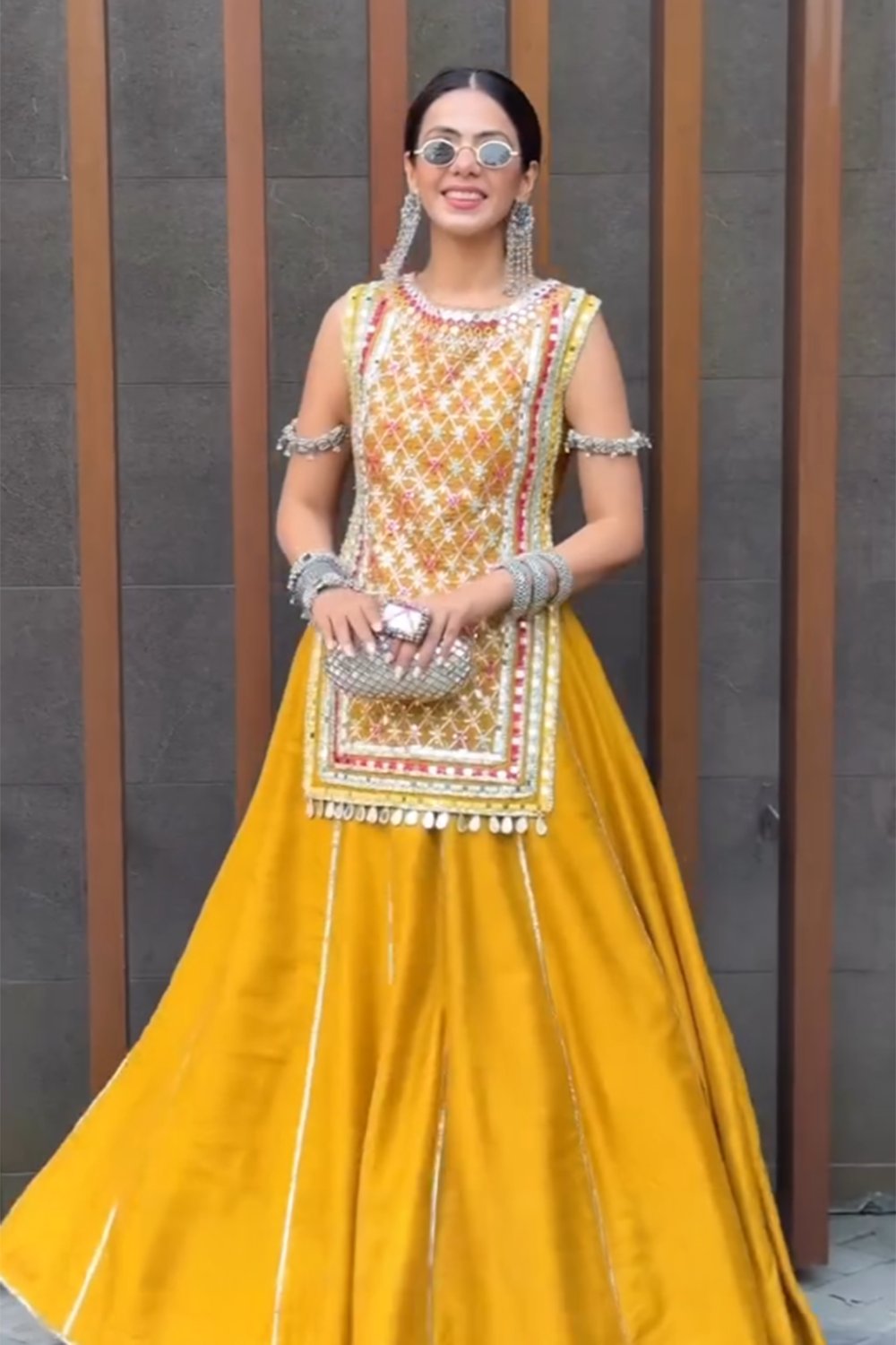 Sneha Adwani in Noorvi Mustard Skirt Set
