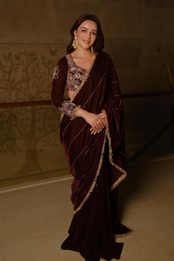 SIMREN SETHI in Wine Saree