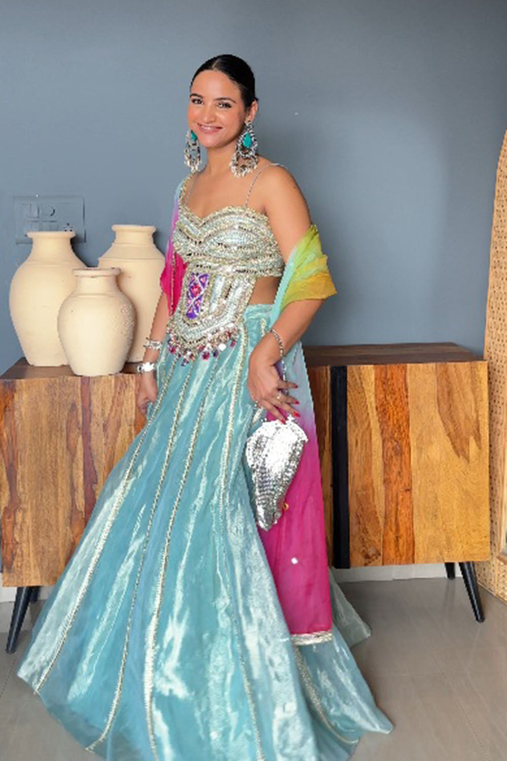 Sapna Rai in Sea Green Rang Rasaiya