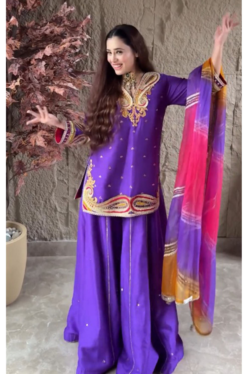 Ankita Raghav Arora in Purple Raatrani Elegance Sharara Set