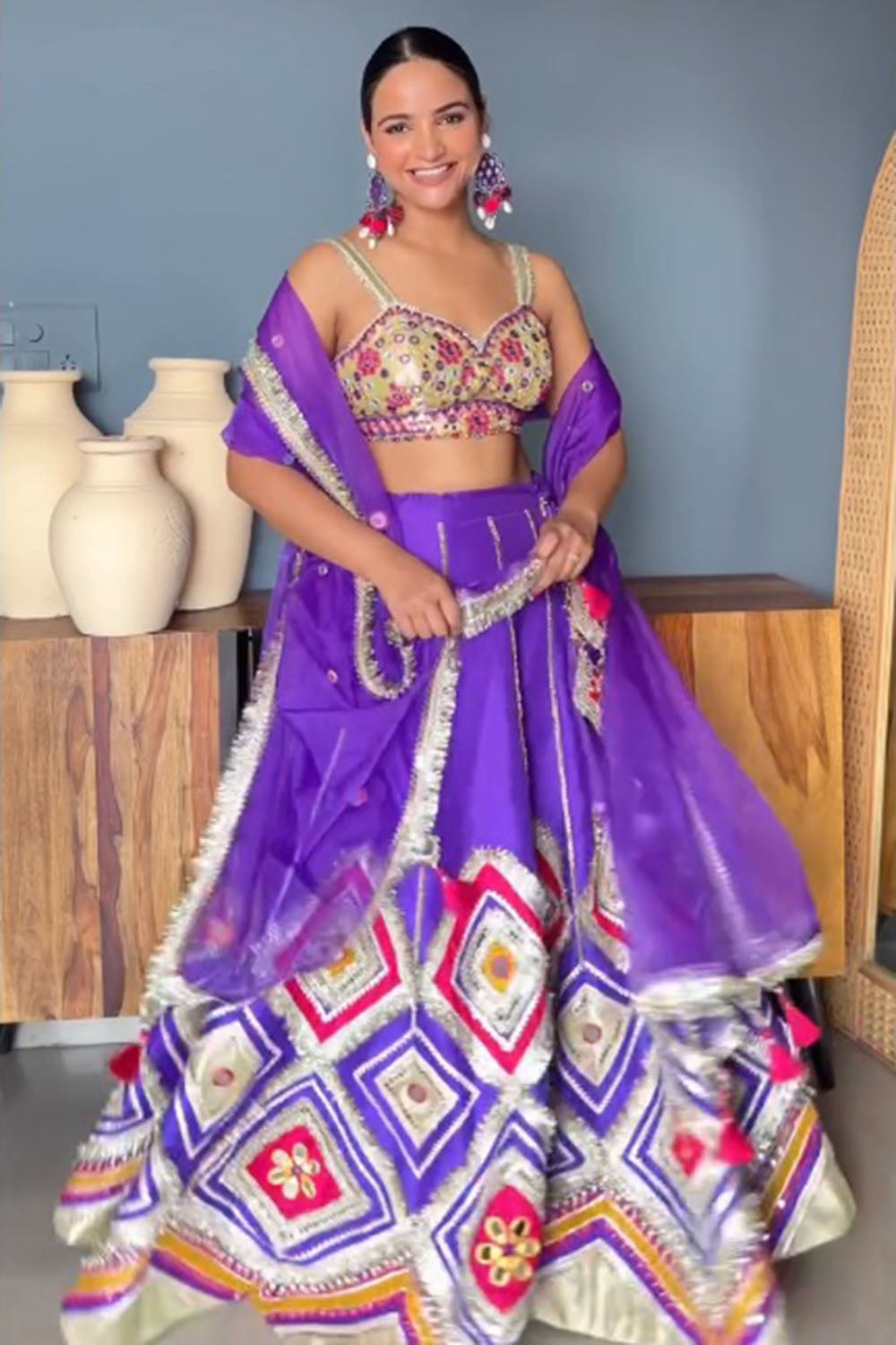 Sapna Rai in Purple Jash-E-Lehenga Set