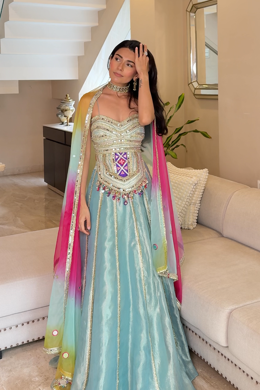 Radhica Diwan in Sea Green Rang Rasaiya