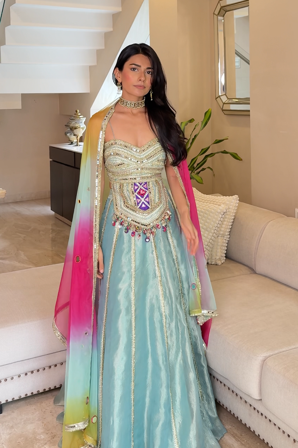 Radhica Diwan in Sea Green Rang Rasaiya