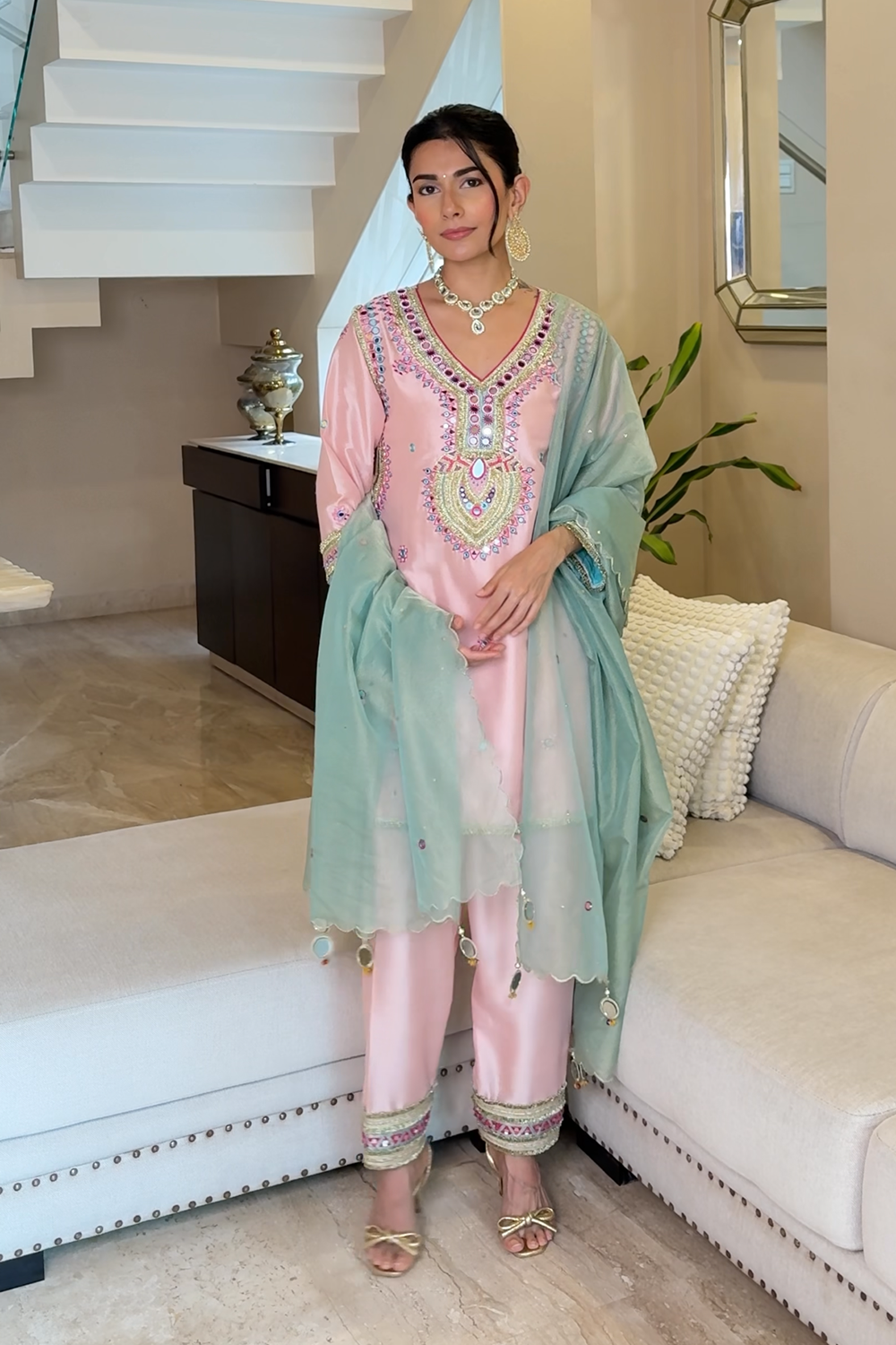 Radhica Diwan in Blush Pink Sahar Salwar Set