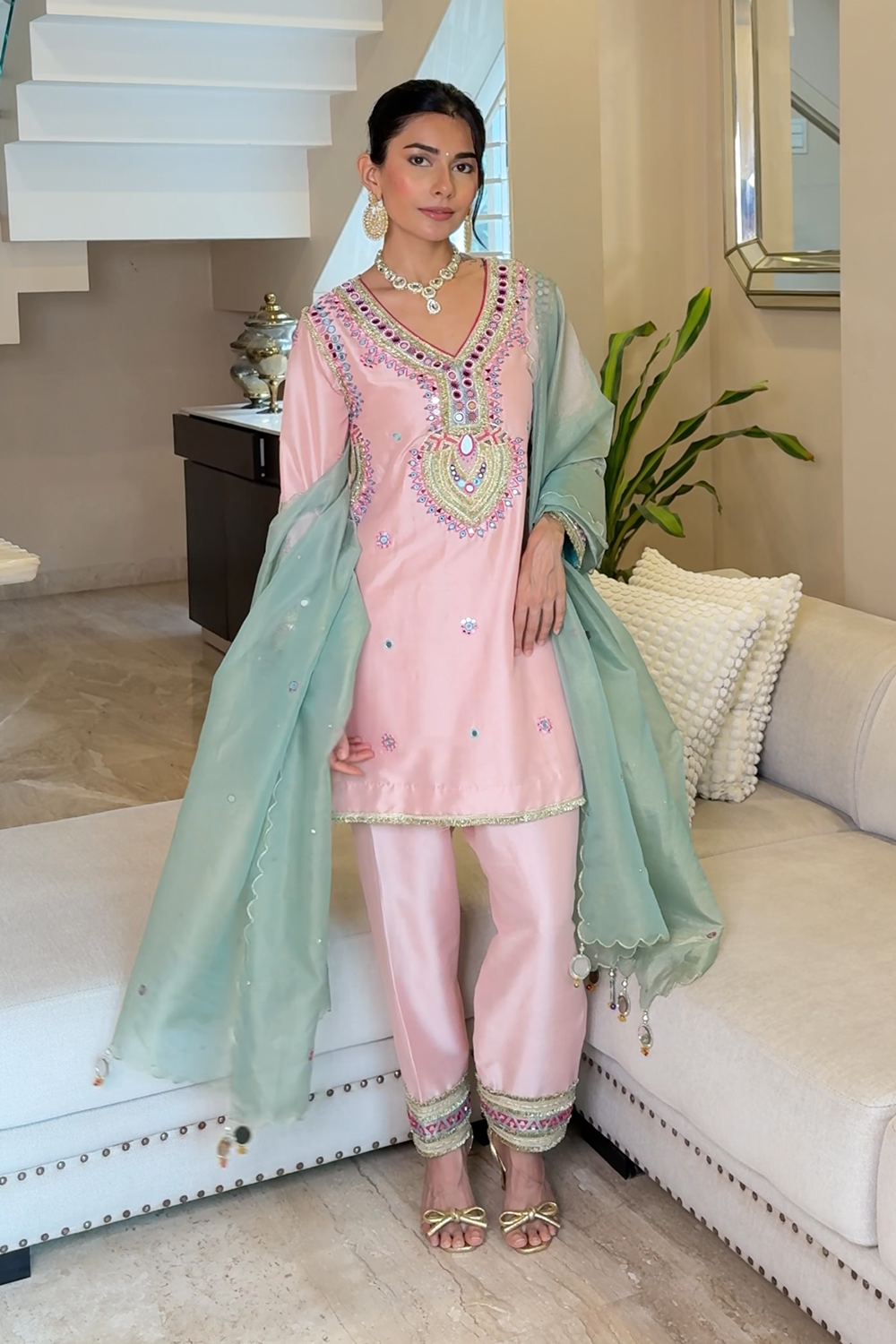 Radhica Diwan in Blush Pink Sahar Salwar Set