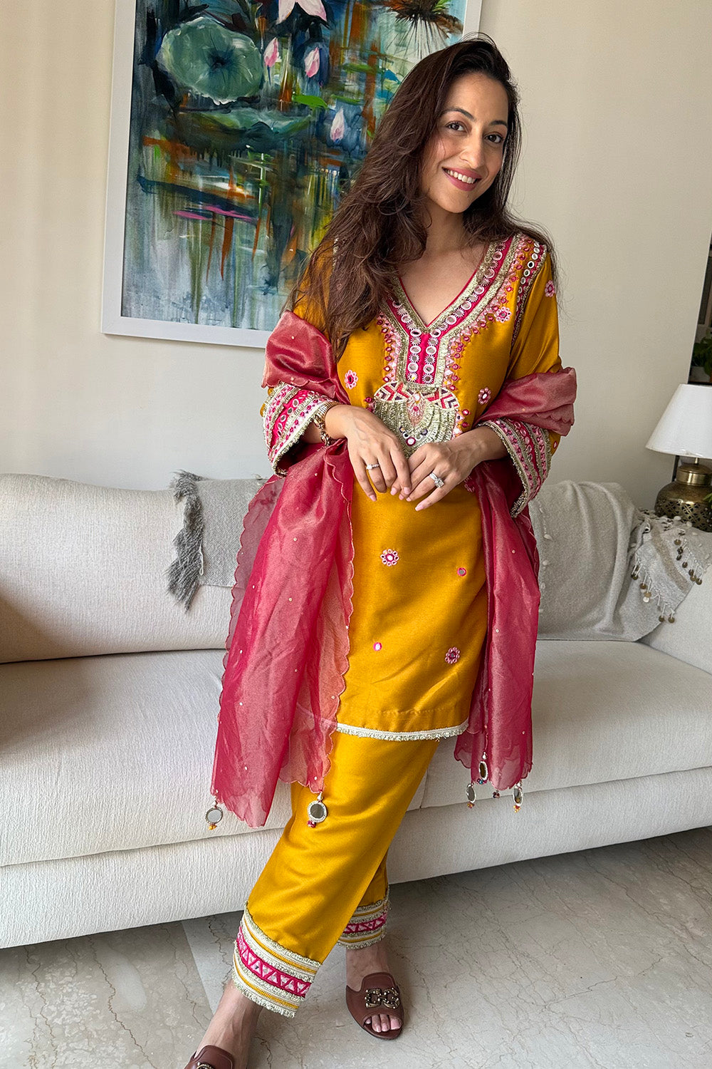 Vriti Malhotra in Mustard Sahar Salwar Set