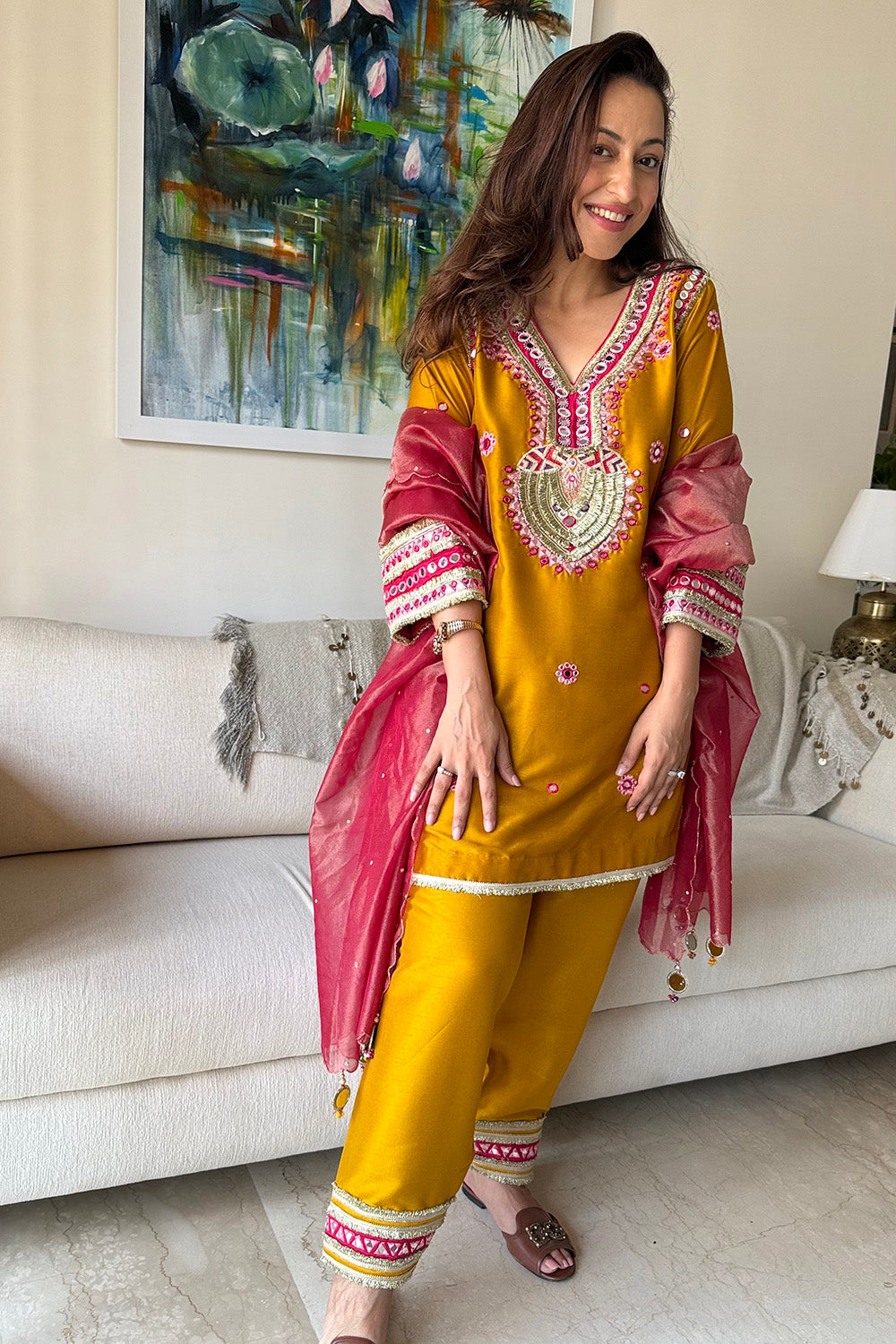 Vriti Malhotra in Mustard Sahar Salwar Set