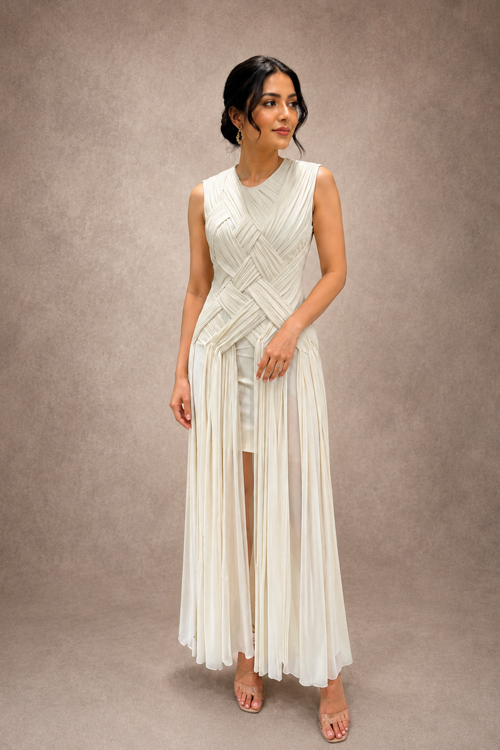 White Sleeveless Maxi Dress