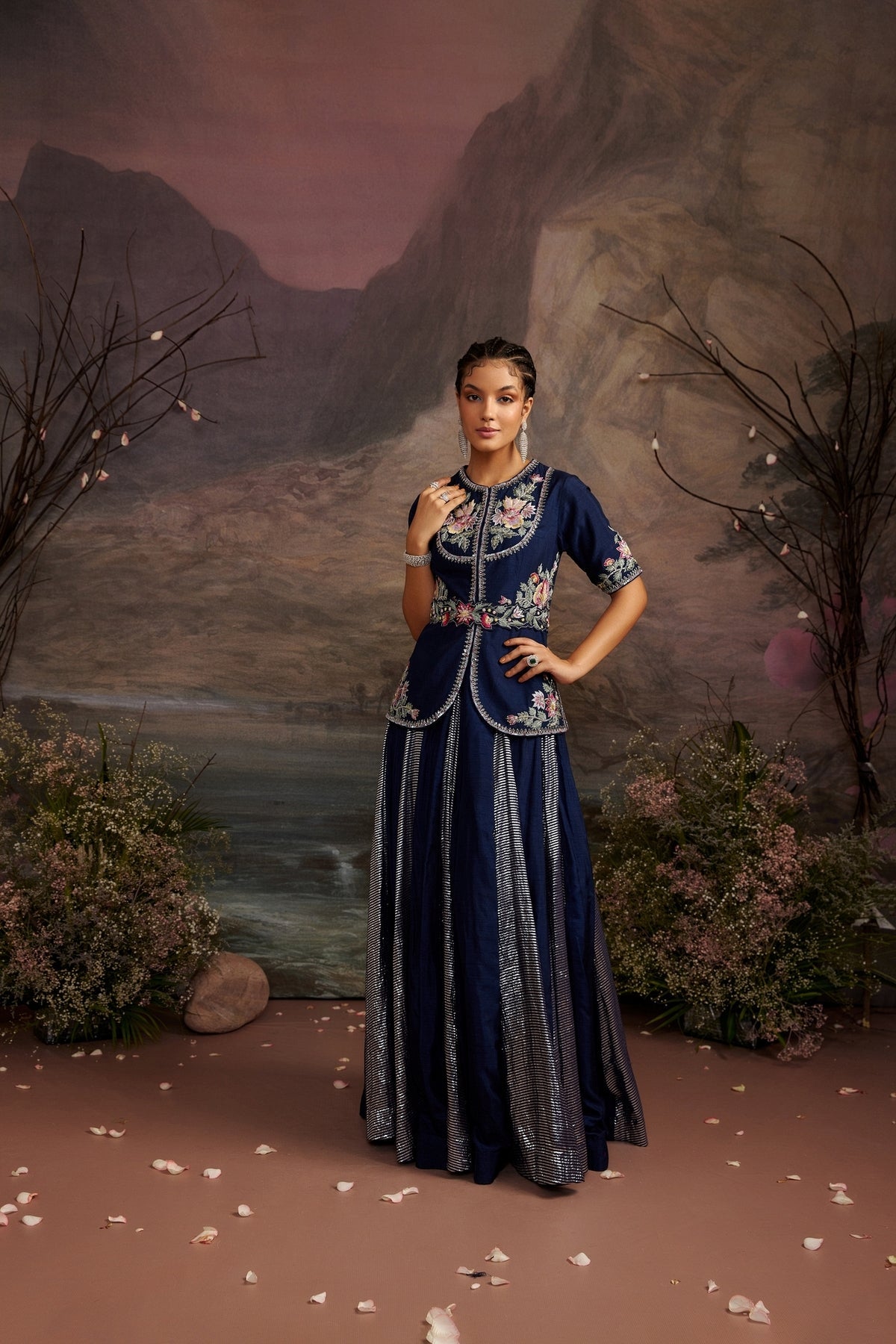 Hoor - Navy Blue with dupatta