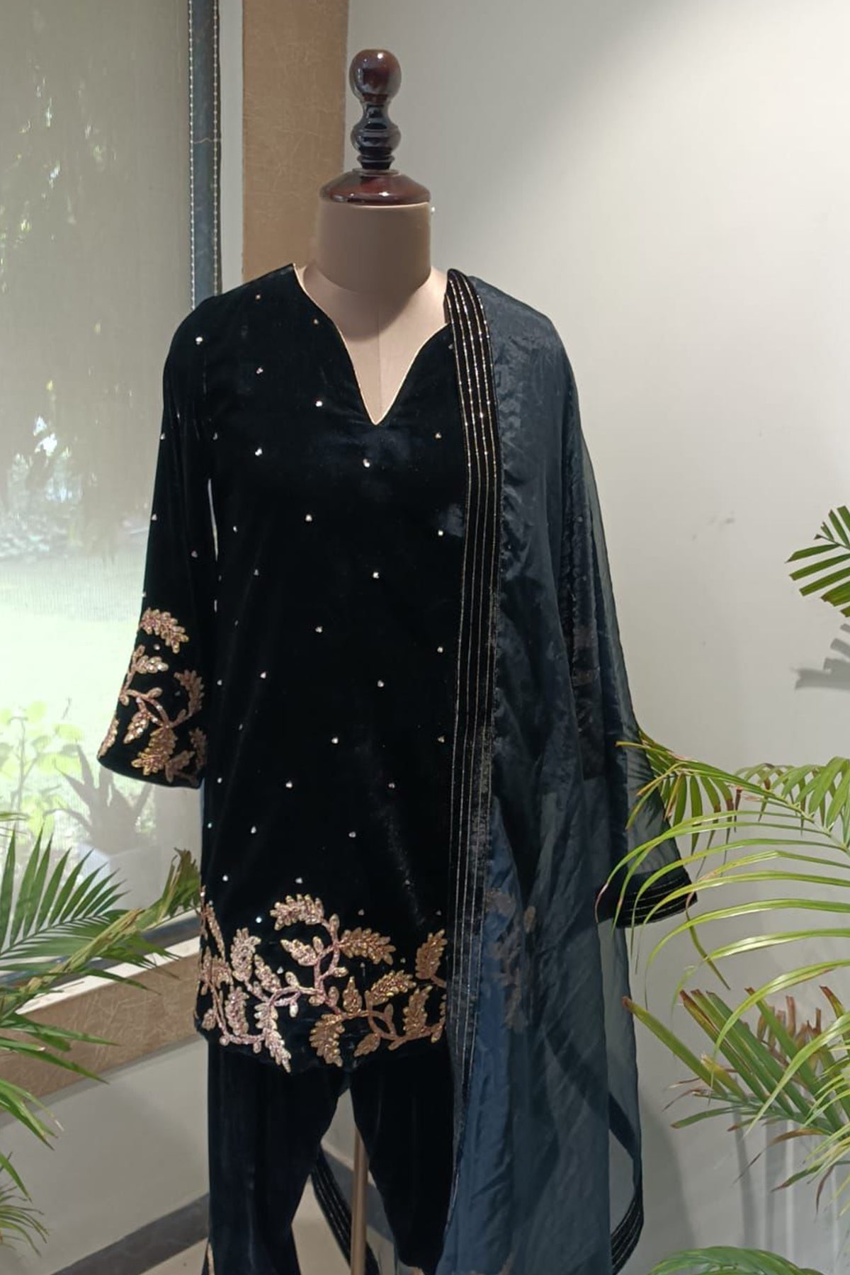 Black Kurta And Dhoti Set - ajieshoberoi