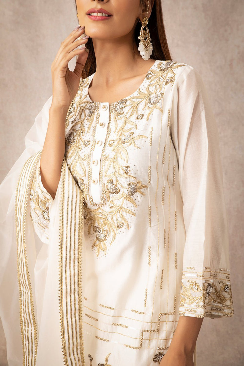 Ivory Short Kurta Set - ajieshoberoi