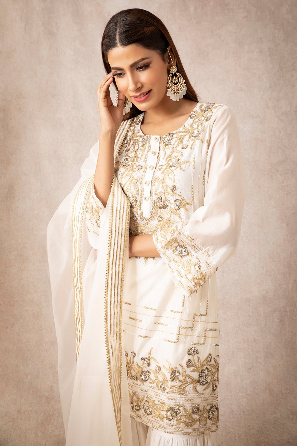 Ivory Short Kurta Set - ajieshoberoi