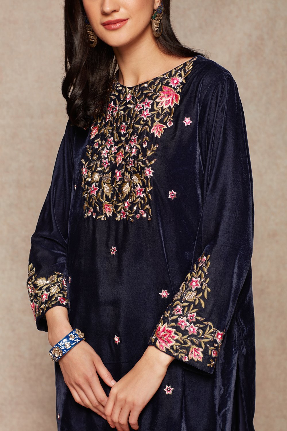 Navy Kurta And Dhoti Set - ajieshoberoi
