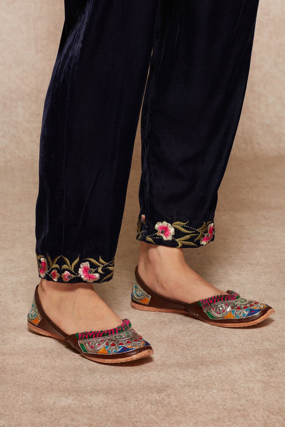 Navy Kurta And Salwar Set - ajieshoberoi