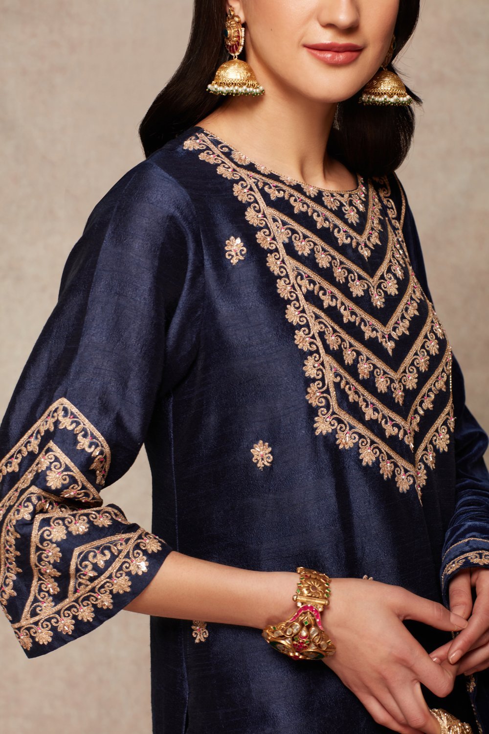 Navy Kurta Set - ajieshoberoi