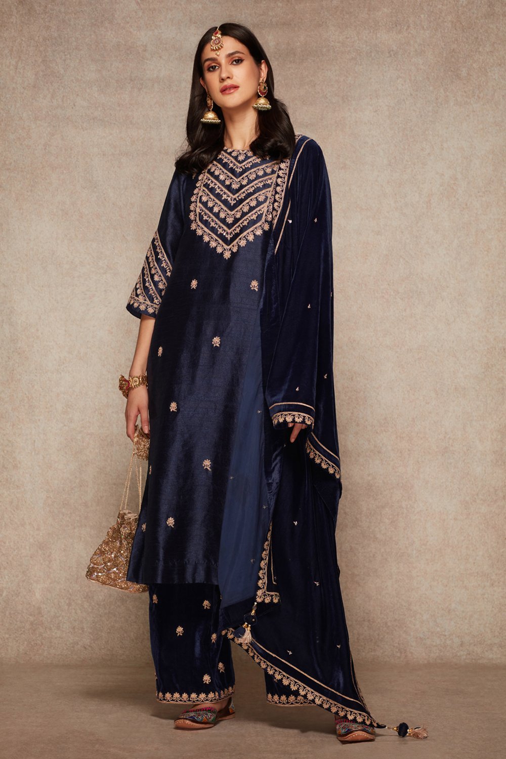 Navy Kurta Set - ajieshoberoi