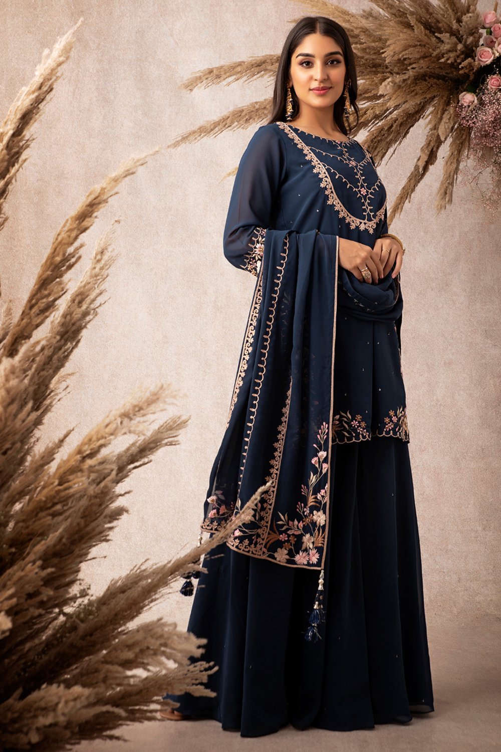 Navy Short Kurta Set - ajieshoberoi