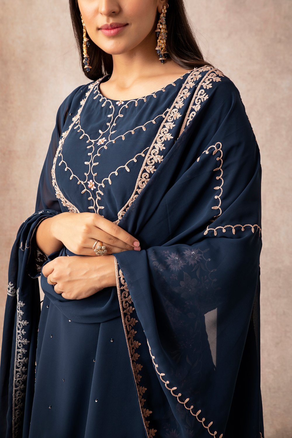 Navy Short Kurta Set - ajieshoberoi
