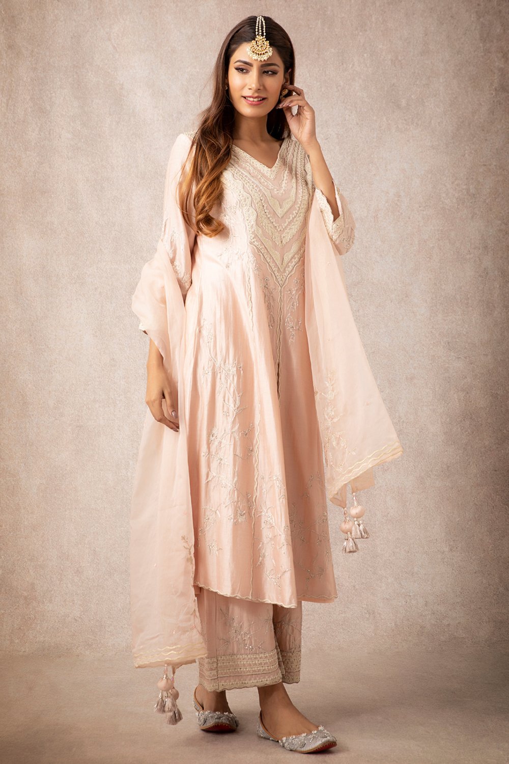 Salmon A Line Kurta Set - ajieshoberoi