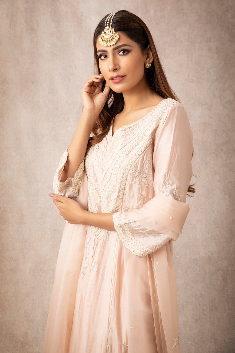 Salmon A Line Kurta Set - ajieshoberoi